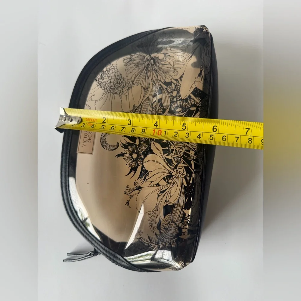 Victoria's Secret Black‎ and Cream Floral Pouch